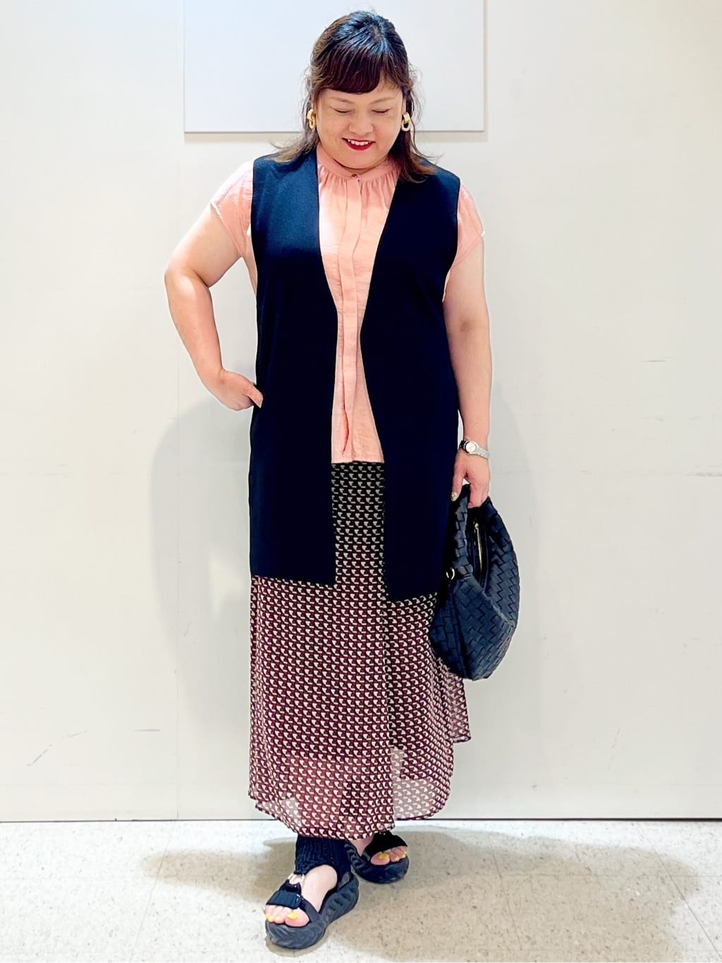 kimmyさんの「Reflect｜【二の腕さりげなくカバー】バンドカラーブラウス」を使ったコーディネート