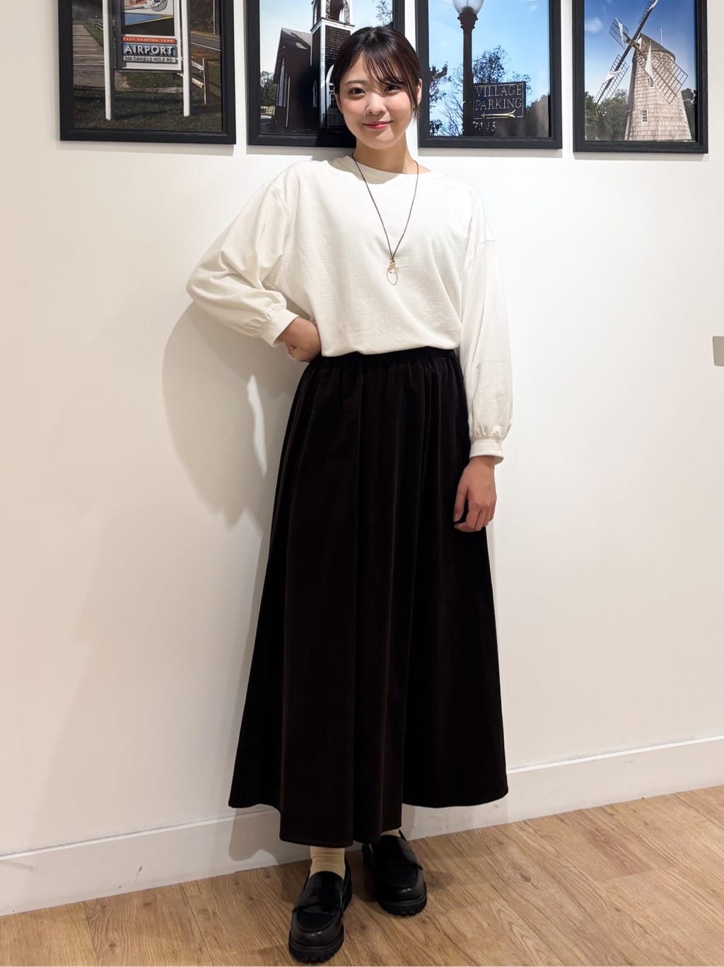 Ririkaさんの「Dessin｜【360度可愛い・洗える】バックヘンリーカットソー」を使ったコーディネート