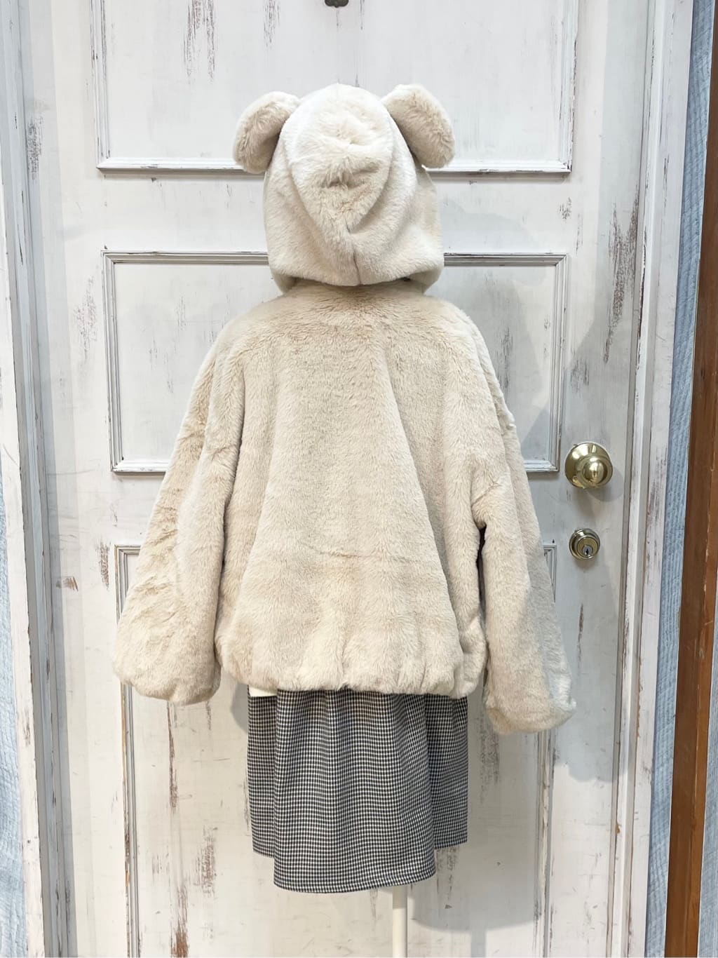 なつさんの「SHOO･LA･RUE｜【100-150cm】ジップ使いチェックドッキングワンピース」を使ったコーディネート