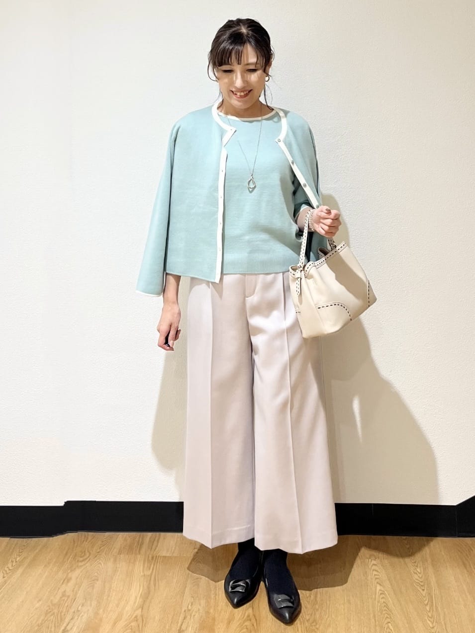 ayaさんの「Reflect｜【SS-4Lサイズ／衿が顔に当たらない◎】スタンドネックミドルコート」を使ったコーディネート