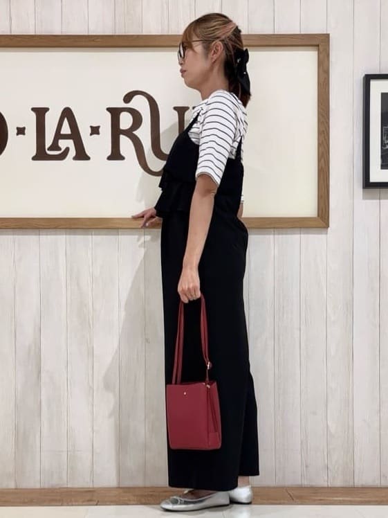 みきぽんさんの「SHOO･LA･RUE｜【S-LL】女性らしさ漂うハートネック テレコ5分袖トップス」を使ったコーディネート