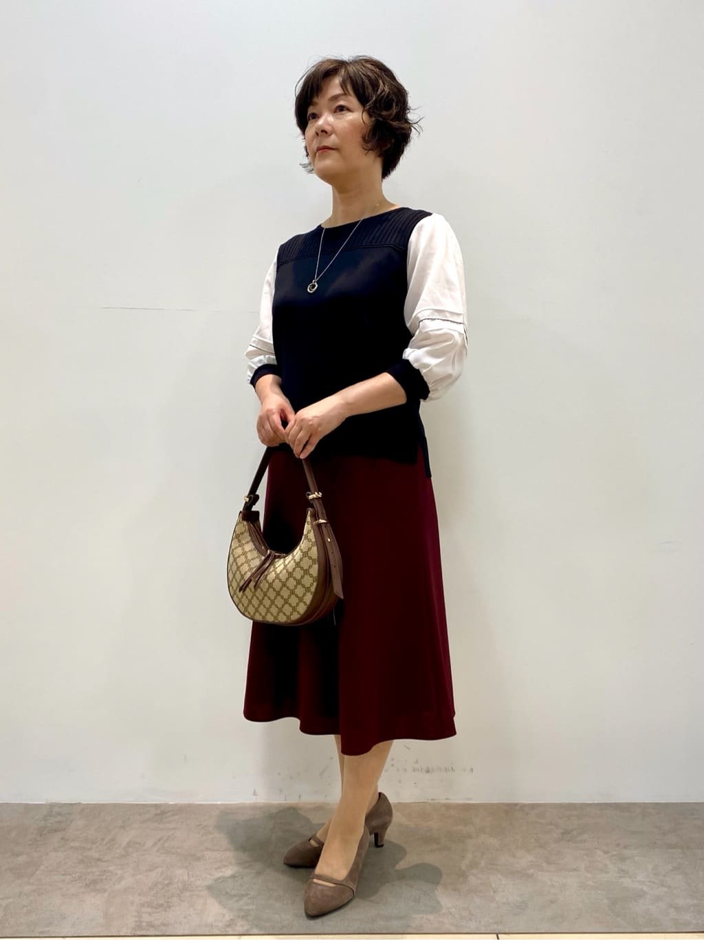 oharaさんの「Reflect｜【WEB先行カラーあり／手洗い可】ジョーゼットスリーブ&times;ニット」を使ったコーディネート