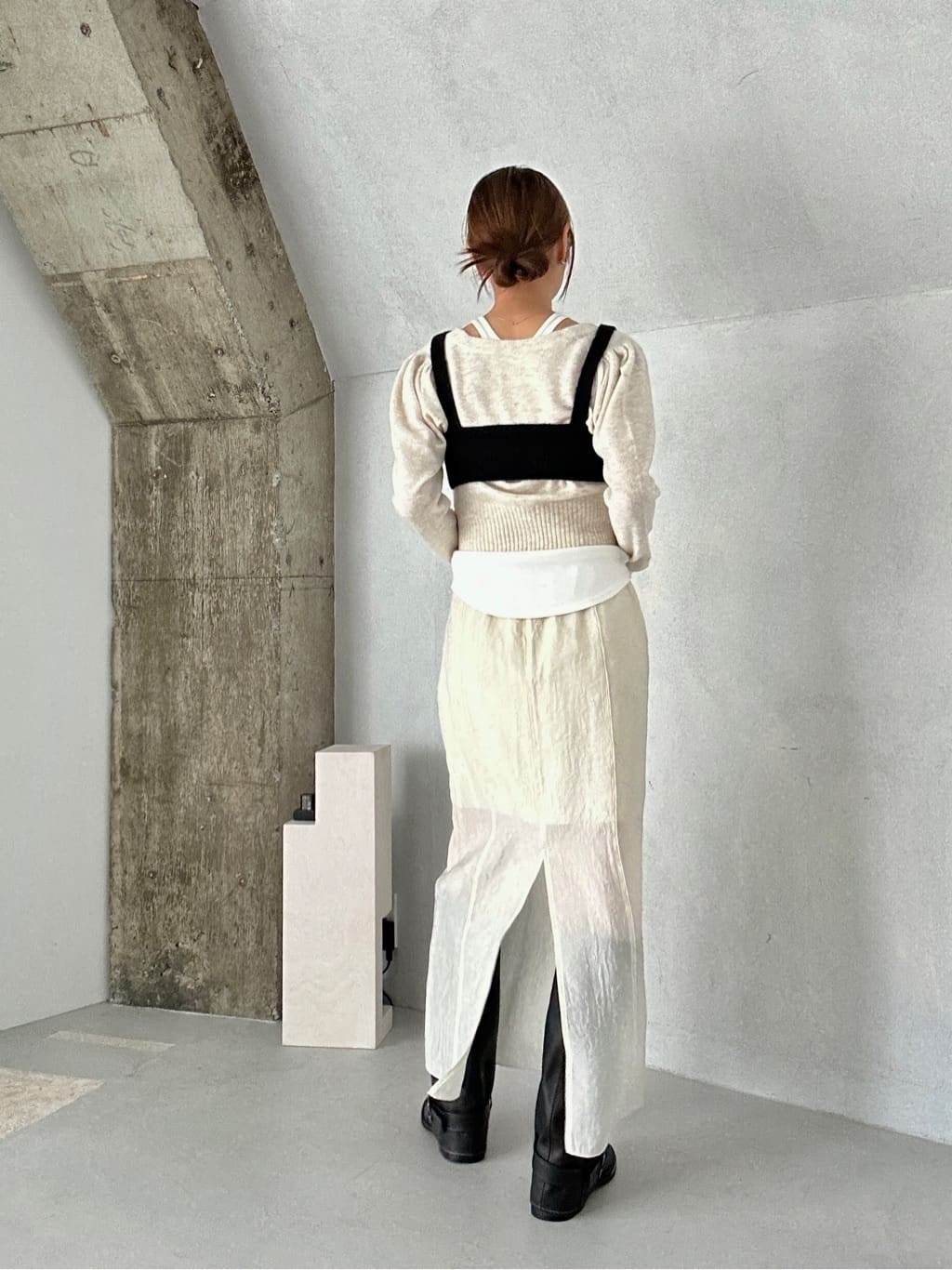 harunaさんの「CODE A｜M cloudy puff cardigan」を使ったコーディネート