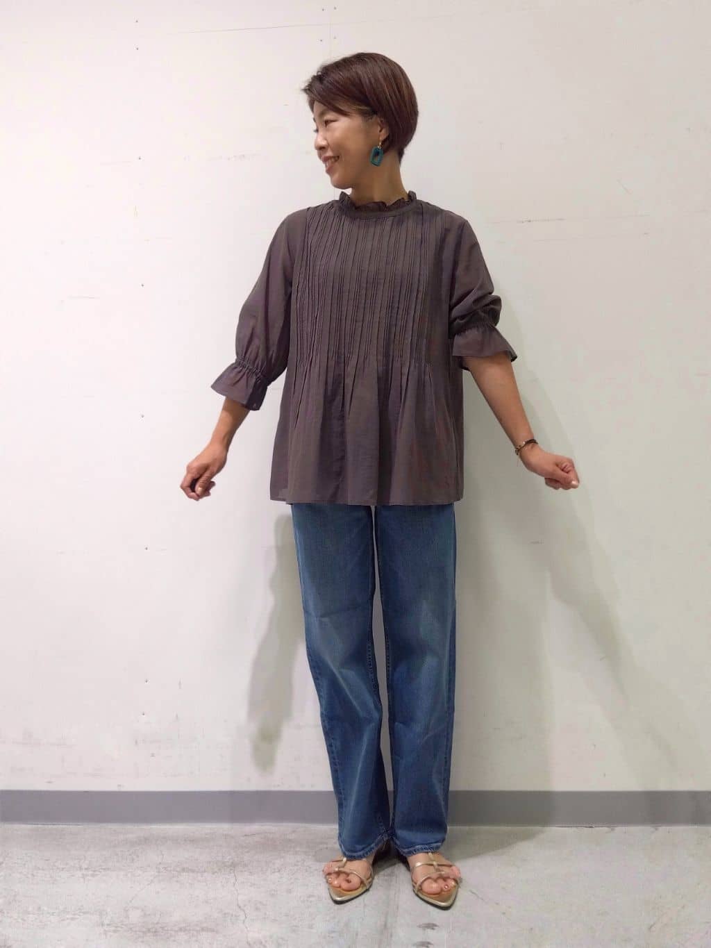 Kさんの「INDIVI｜【洗える/コットン】ピンタックシアーブラウス」を使ったコーディネート