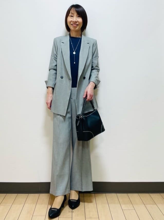 Riiさんの「Reflect｜【選べる8色／スカートにもパンツにも◎】ウール混ボートネックニット」を使ったコーディネート