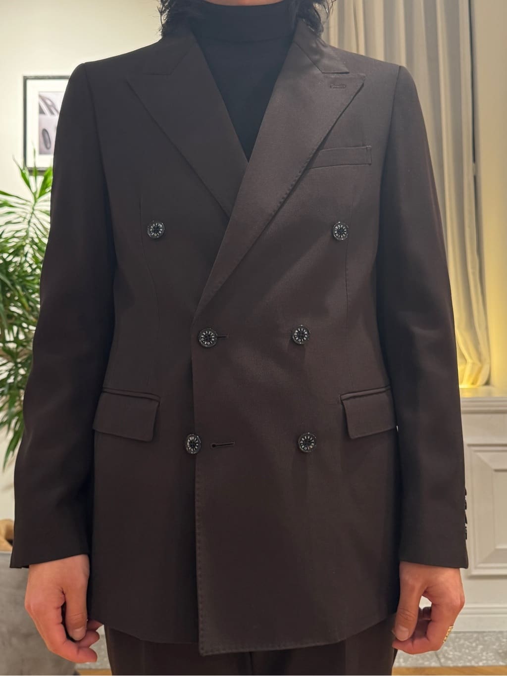 kawarataniさんの「DRESSTERIOR｜【セットアップ可】ブラウンツイル ダブルジャケット」を使ったコーディネート