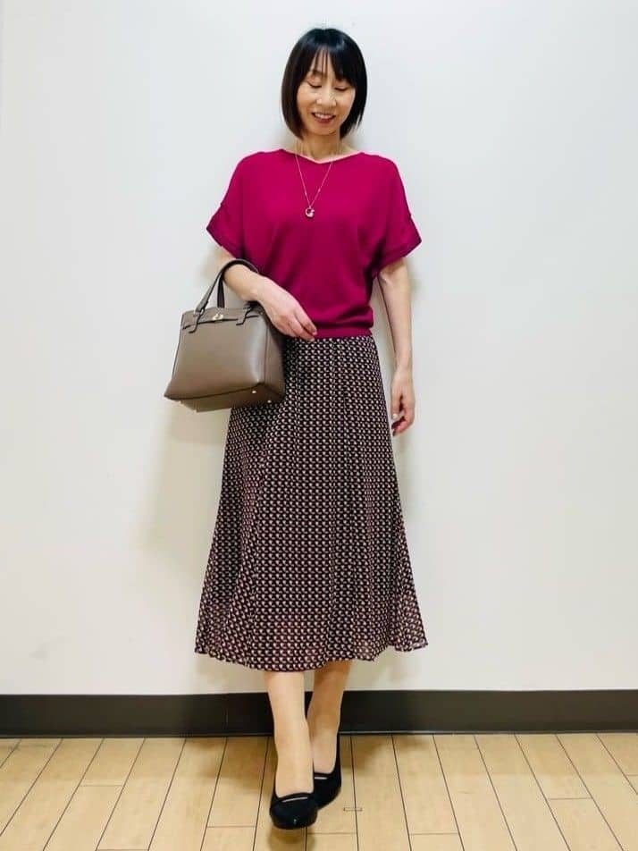 Riiさんの「Reflect｜【選べる7色◎／手洗い可／二の腕カバー】半袖ニット」を使ったコーディネート