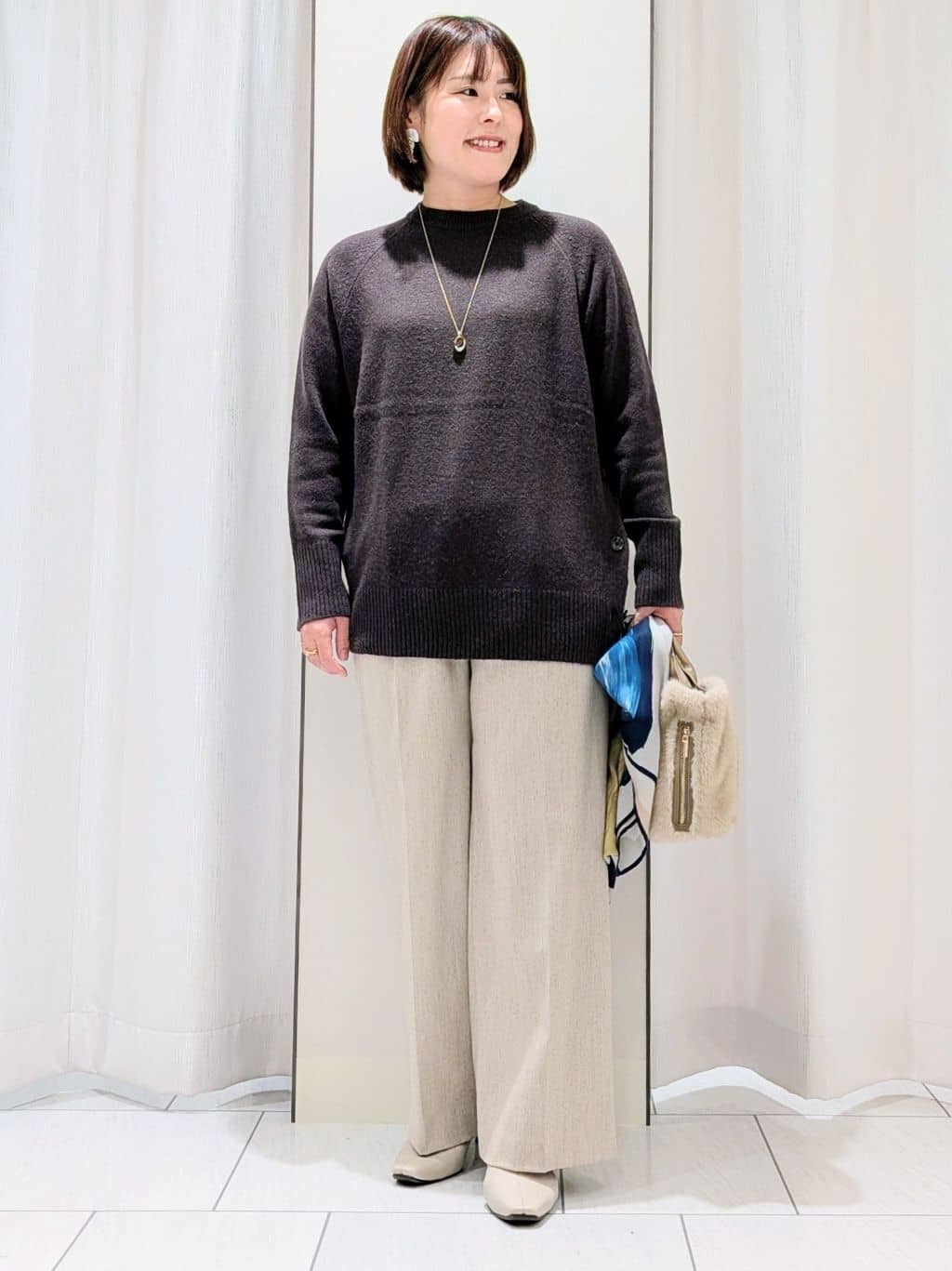 Onumaさんの「UNTITLED｜【日本製／通勤／フォーマル】カシミヤ混ノーカラーコート」を使ったコーディネート
