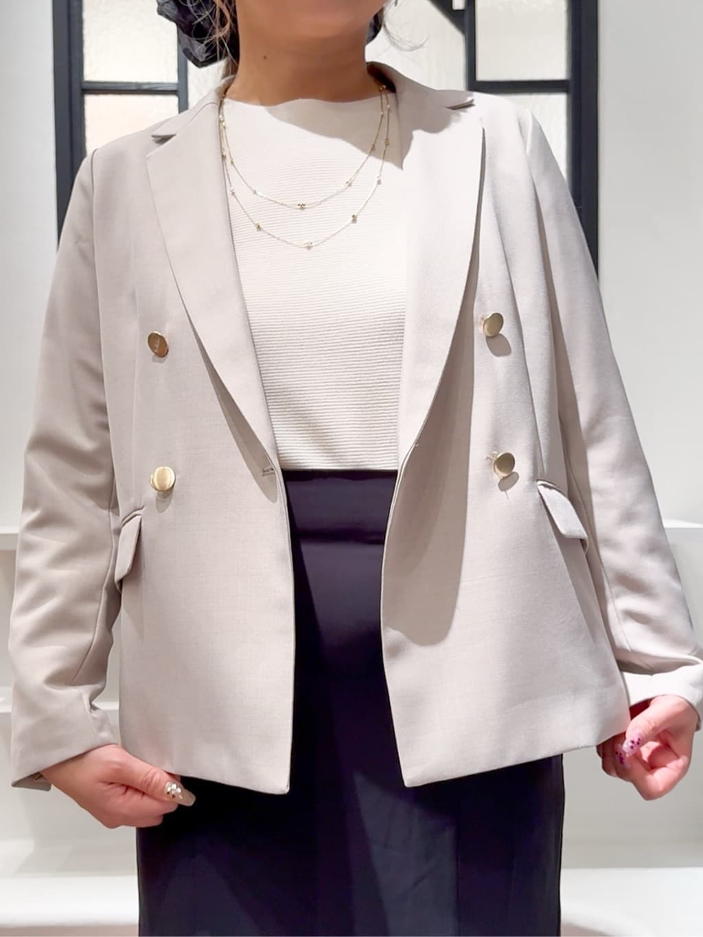 Harukaさんの「grove｜【カセット服】ダブルブレストテーラードジャケット」を使ったコーディネート