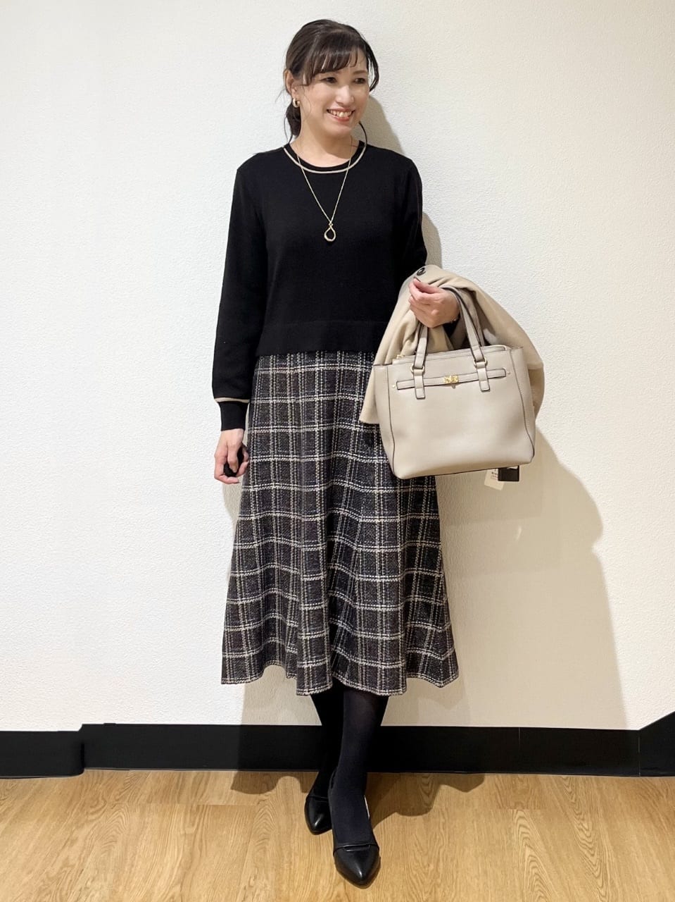 ayaさんの「Reflect｜【SS-4Lサイズ／衿が顔に当たらない◎】スタンドネックミドルコート」を使ったコーディネート
