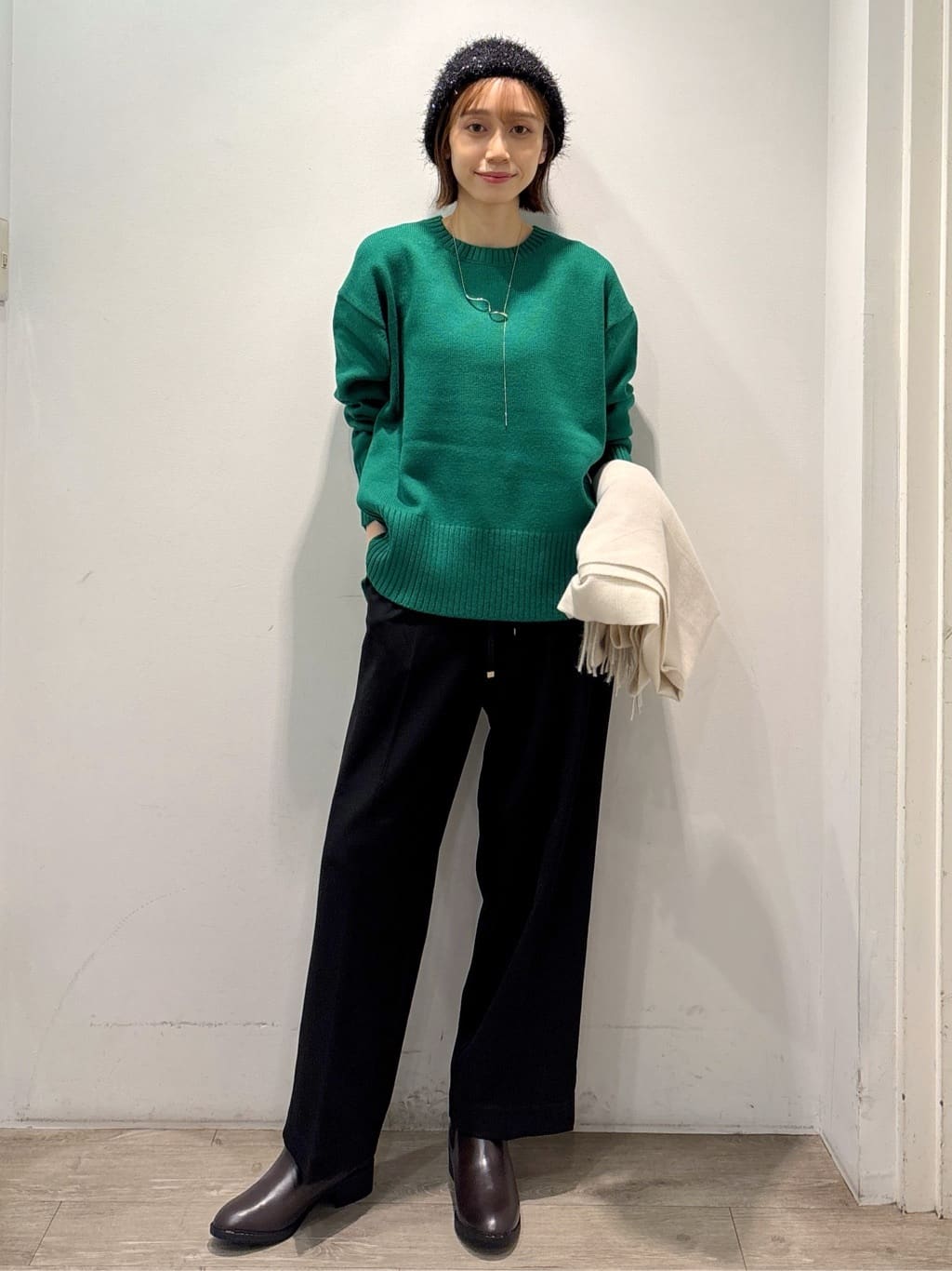 ぶまりんさんの「OPAQUE.CLIP｜ウォームタッチ イージーワイドパンツ【洗濯機洗OK／ストレッチ】≪SS～LL≫」を使ったコーディネート