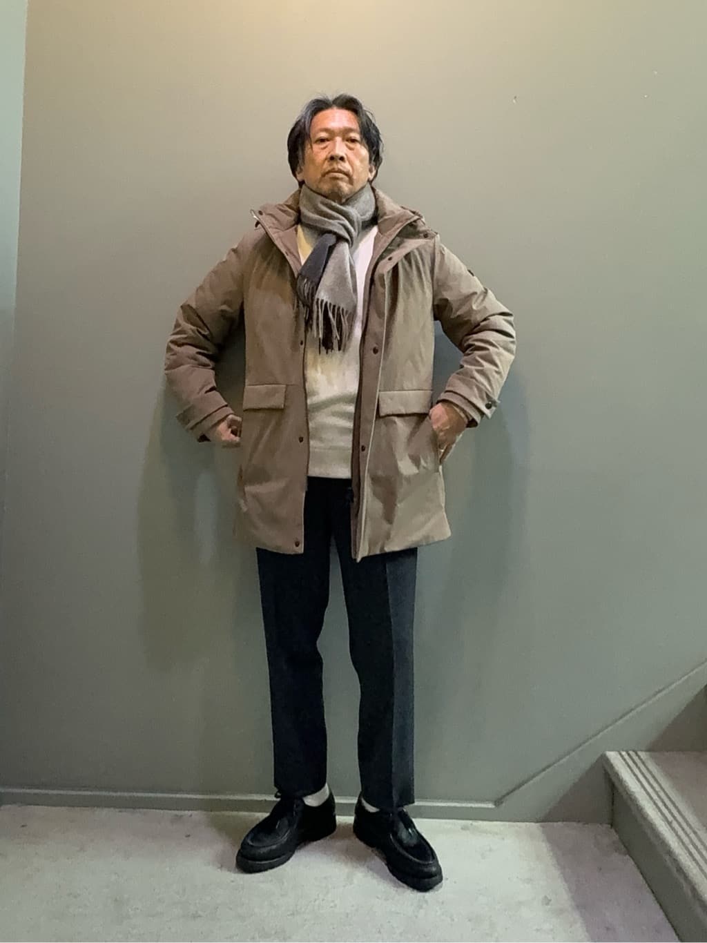 デザイナーTAKEman さんの「TAKEO KIKUCHI｜【None Of Stress】ストレッチ ダウンブルゾン」を使ったコーディネート
