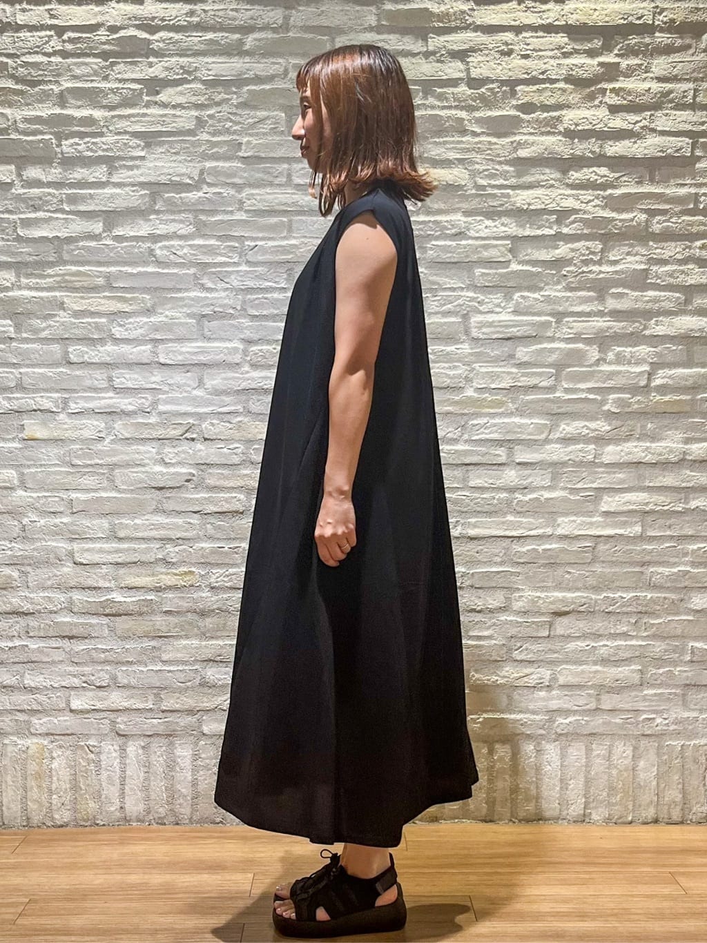 さくらさんの「OPAQUE.CLIP｜カットソーフレアワンピース【接触冷感／洗濯機洗い可】」を使ったコーディネート