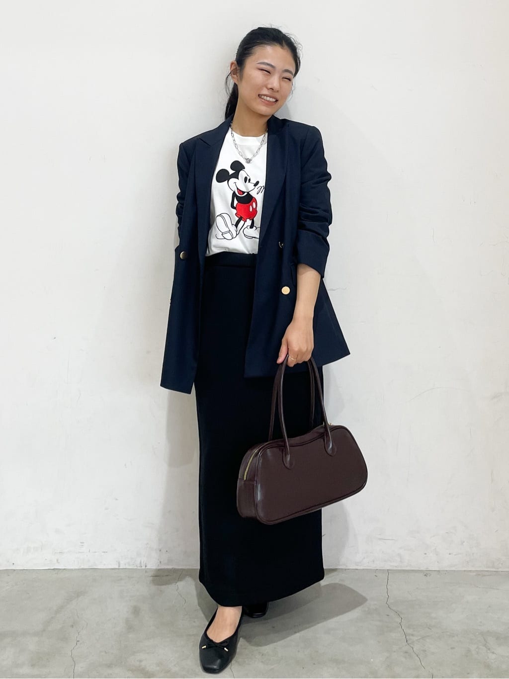 yasuokaさんの「OPAQUE.CLIP｜【Mickey Mouse】プリントロングTシャツ」を使ったコーディネート