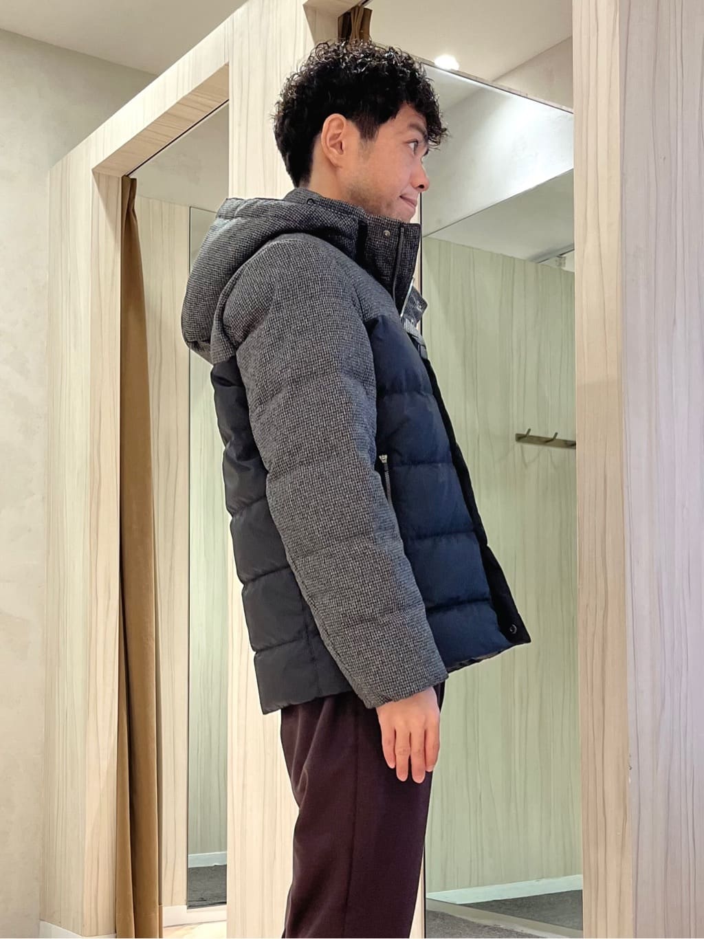 URAさんの「TAKEO KIKUCHI｜カラーコンビ ダウンブルゾン」を使ったコーディネート