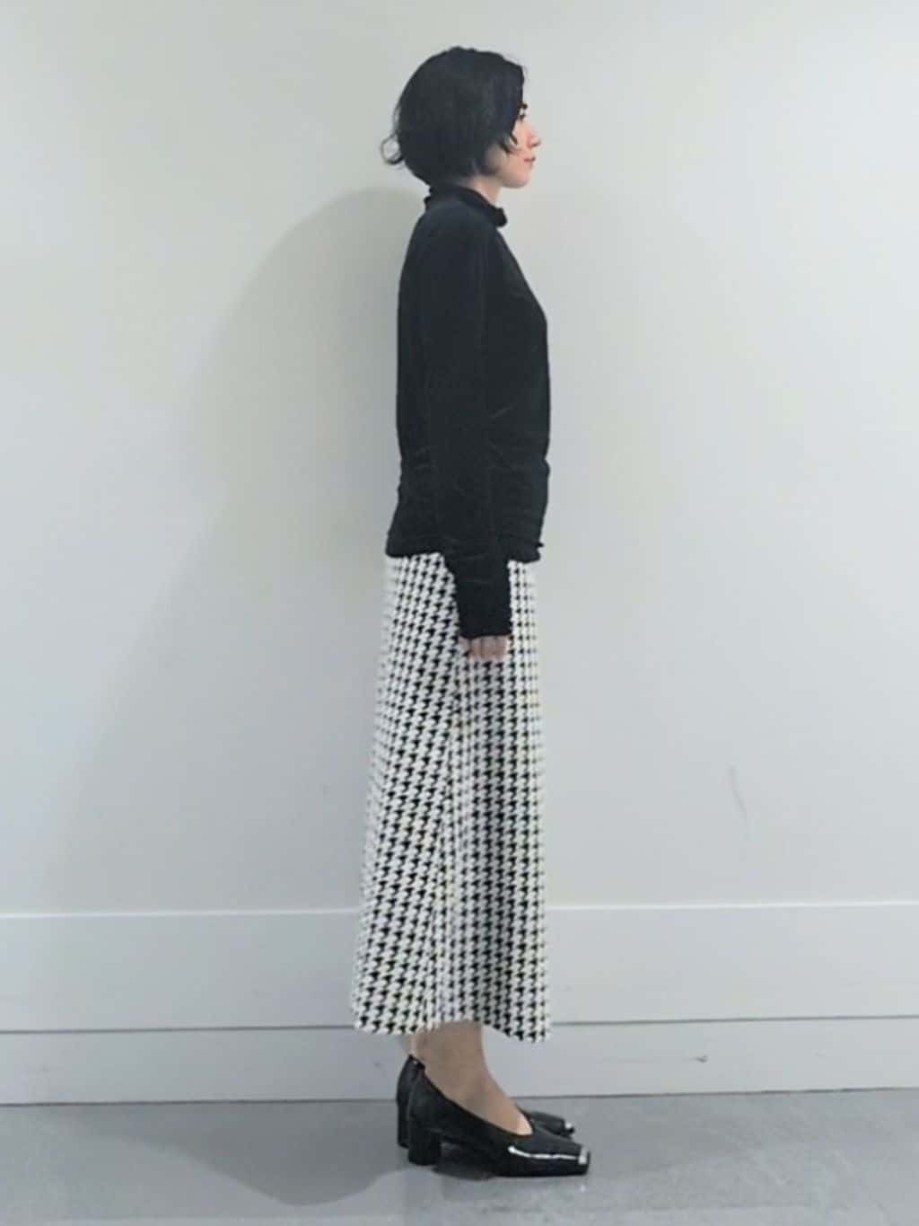 ミズタさんの「UNTITLED｜【ハイネック/レイヤード/重ね着におすすめ】トリコットベロア シアーインナー」を使ったコーディネート