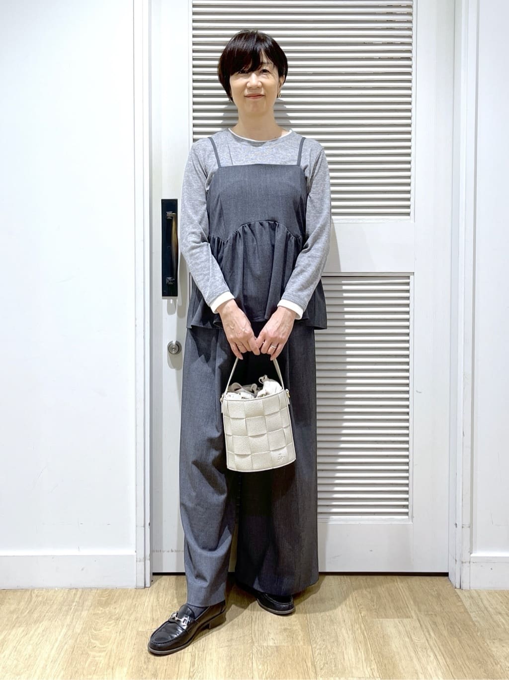 Miyazakiさんの「Dessin｜【セットアップ可・洗える】ギャザーレイヤードキャミソール」を使ったコーディネート