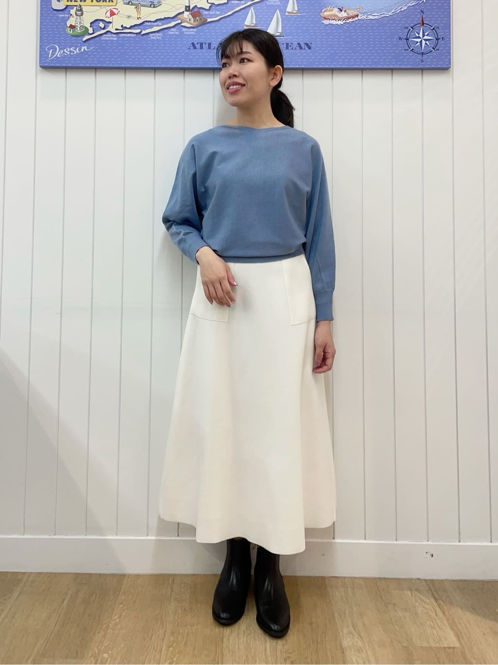 Mayaさんの「Dessin｜【洗える】ウールブレンド後ろボタンニット」を使ったコーディネート