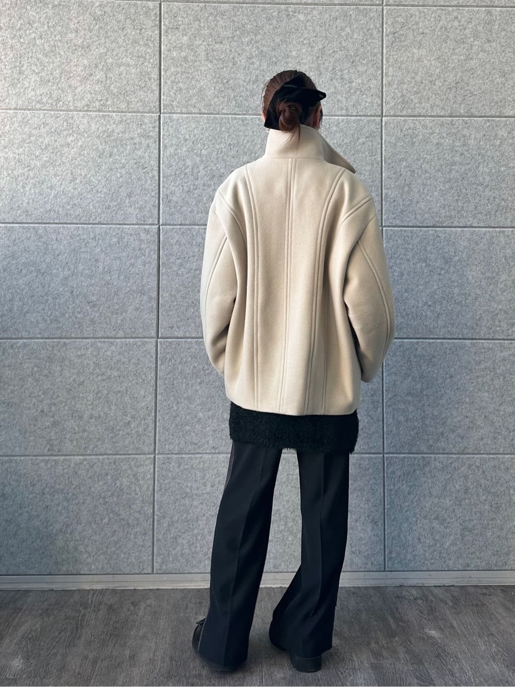 harunaさんの「CODE A｜wool volume short coat」を使ったコーディネート