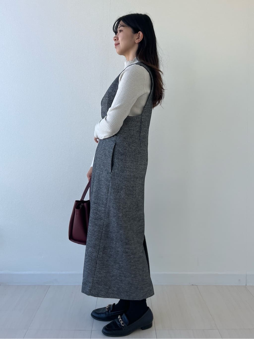 Mori Moriさんの「index｜ハイネックリブニット【洗濯機OK】」を使ったコーディネート