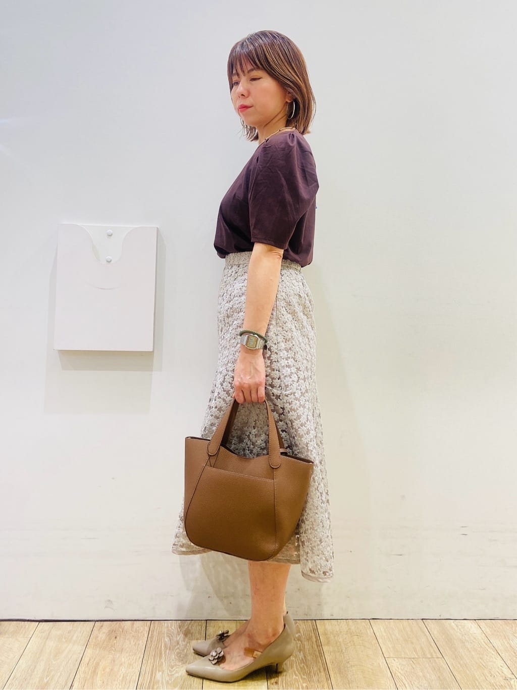YUKOさんの「index｜《7色展開／XS-LLサイズ》多機能タックスリーブトップス【汗ジミ防止／吸水速乾／接触冷感／UVケア」を使ったコーディネート
