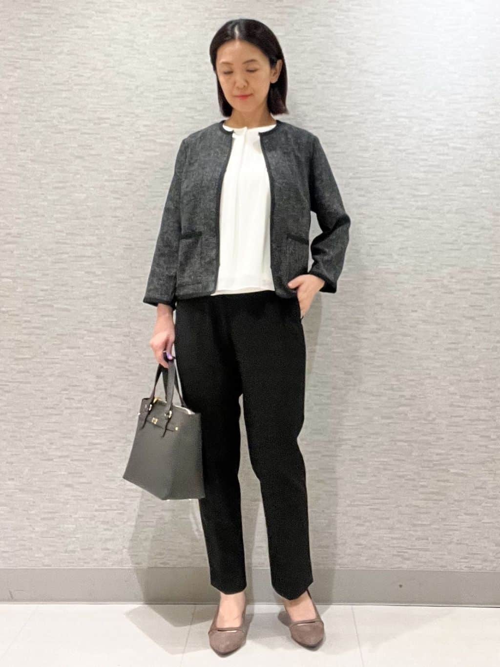 marikoさんの「Reflect｜【軽い着心地】メッシュツイードジャケット」を使ったコーディネート
