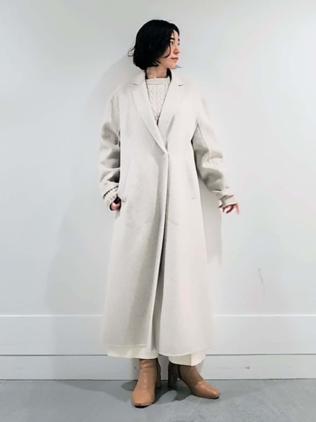 ミズタさんの「UNTITLED｜【洗える】スポンディッシュ ケーブル柄ニット」を使ったコーディネート