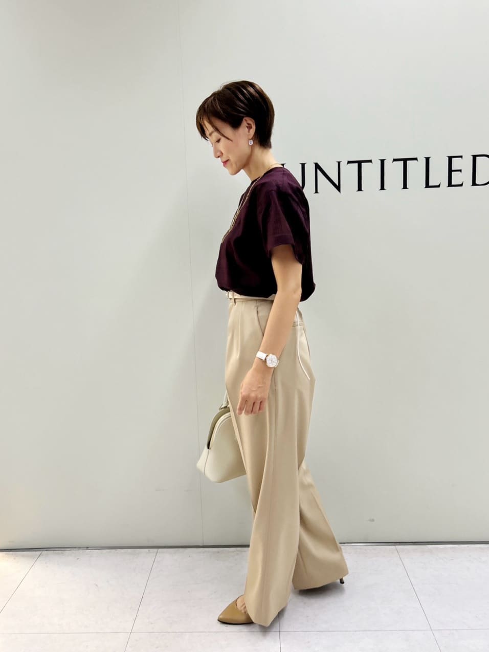 Mikiさんの「UNTITLED｜【セットアップ可/エレガント】シアーチェックTブラウス」を使ったコーディネート