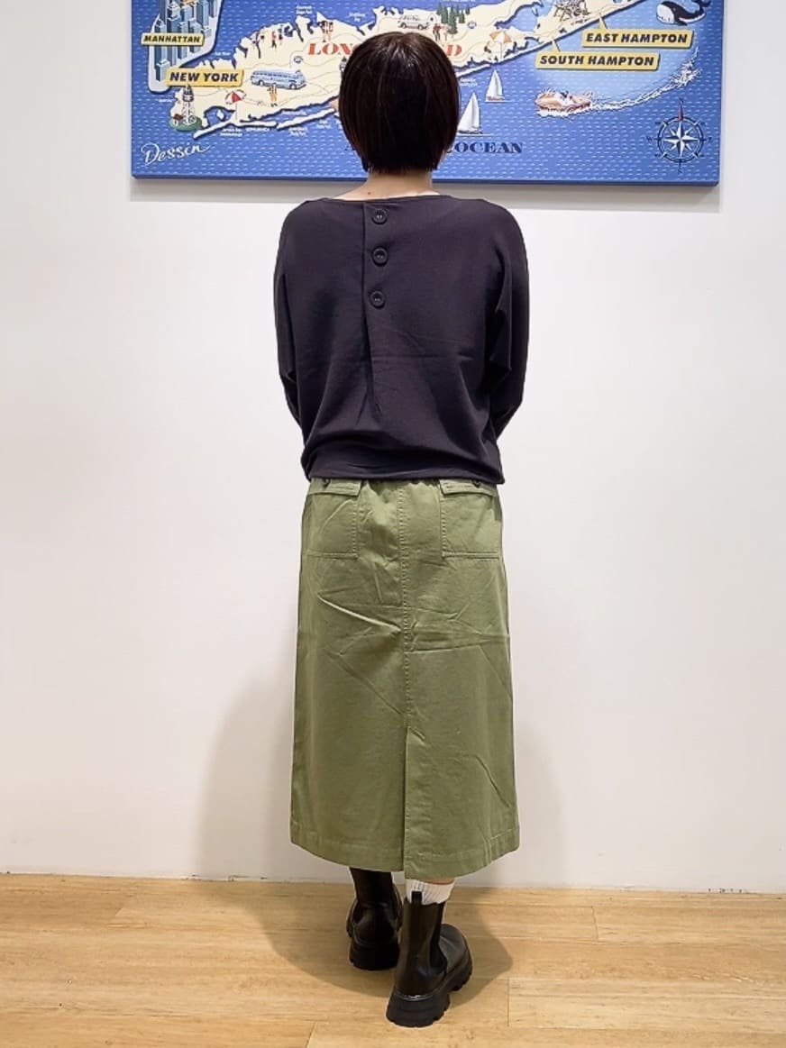 Hamaさんの「Dessin｜【洗える】後ろボタンニットプルオーバー七分袖」を使ったコーディネート