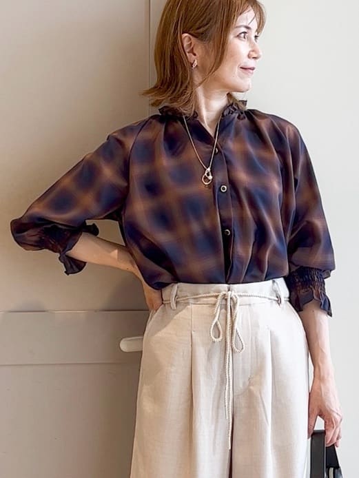 yamakoさんの「grove｜ロープベルトで差がつく 洗練リラックスパンツ」を使ったコーディネート