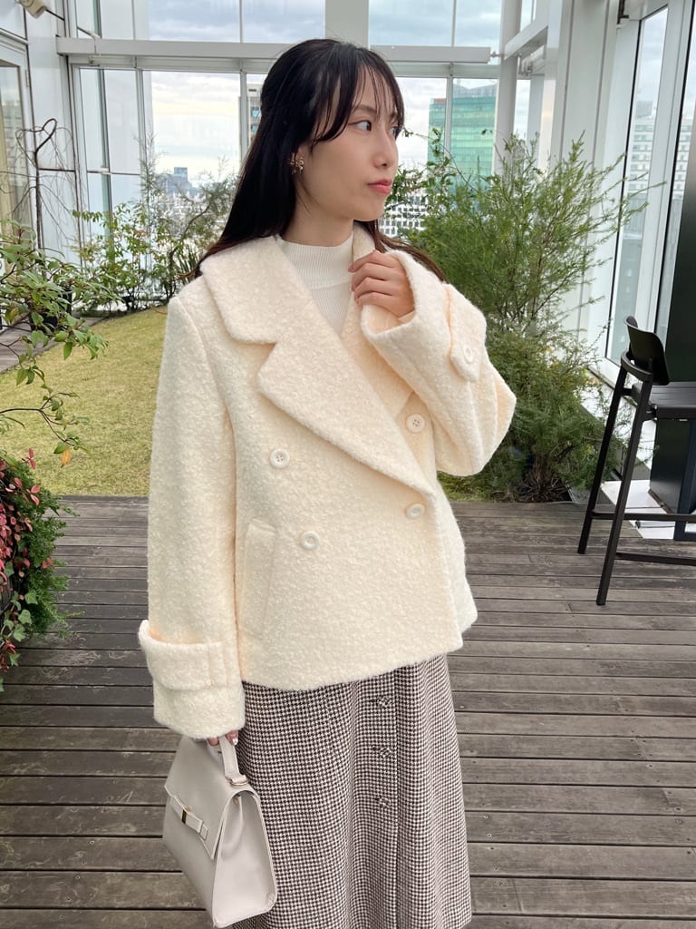 はばさんの「Couture brooch｜【多機能・フェミニン】パール調リブニット」を使ったコーディネート