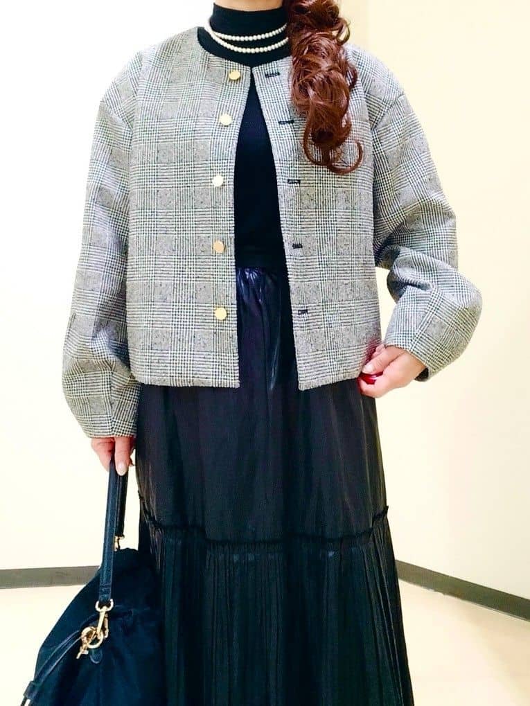 花さんの「Reflect｜【重ね着に大活躍◎／暖か保湿素材】プチタートルネックニット」を使ったコーディネート