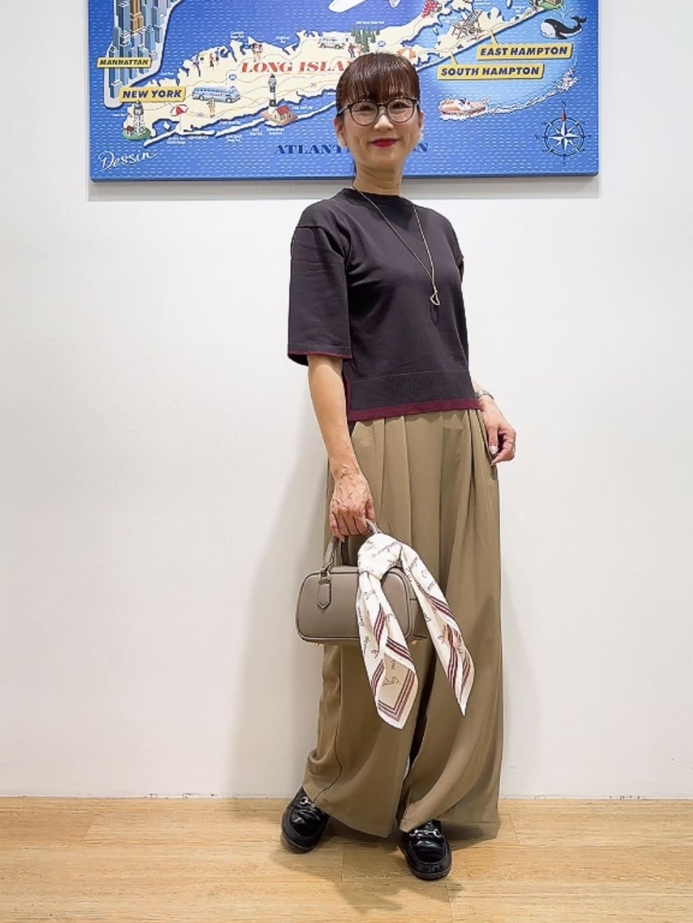 Yasucoさんの「Dessin｜【洗える】バイカラーショート丈ニット」を使ったコーディネート