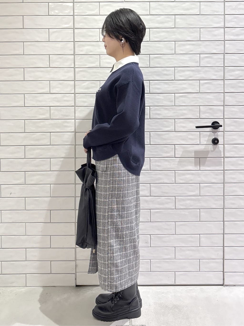 ayumiさんの「OPAQUE.CLIP｜襟付きロゴジャカードニット【洗濯機OK】」を使ったコーディネート