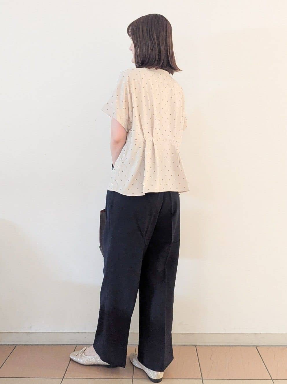 Miさんの「OPAQUE.CLIP｜美脚イージーワイドパンツ【防シワ／洗濯機洗い可／抗ピル／ストレッチ】《丈が選べる／SS-LLサイズ／」を使ったコーディネート