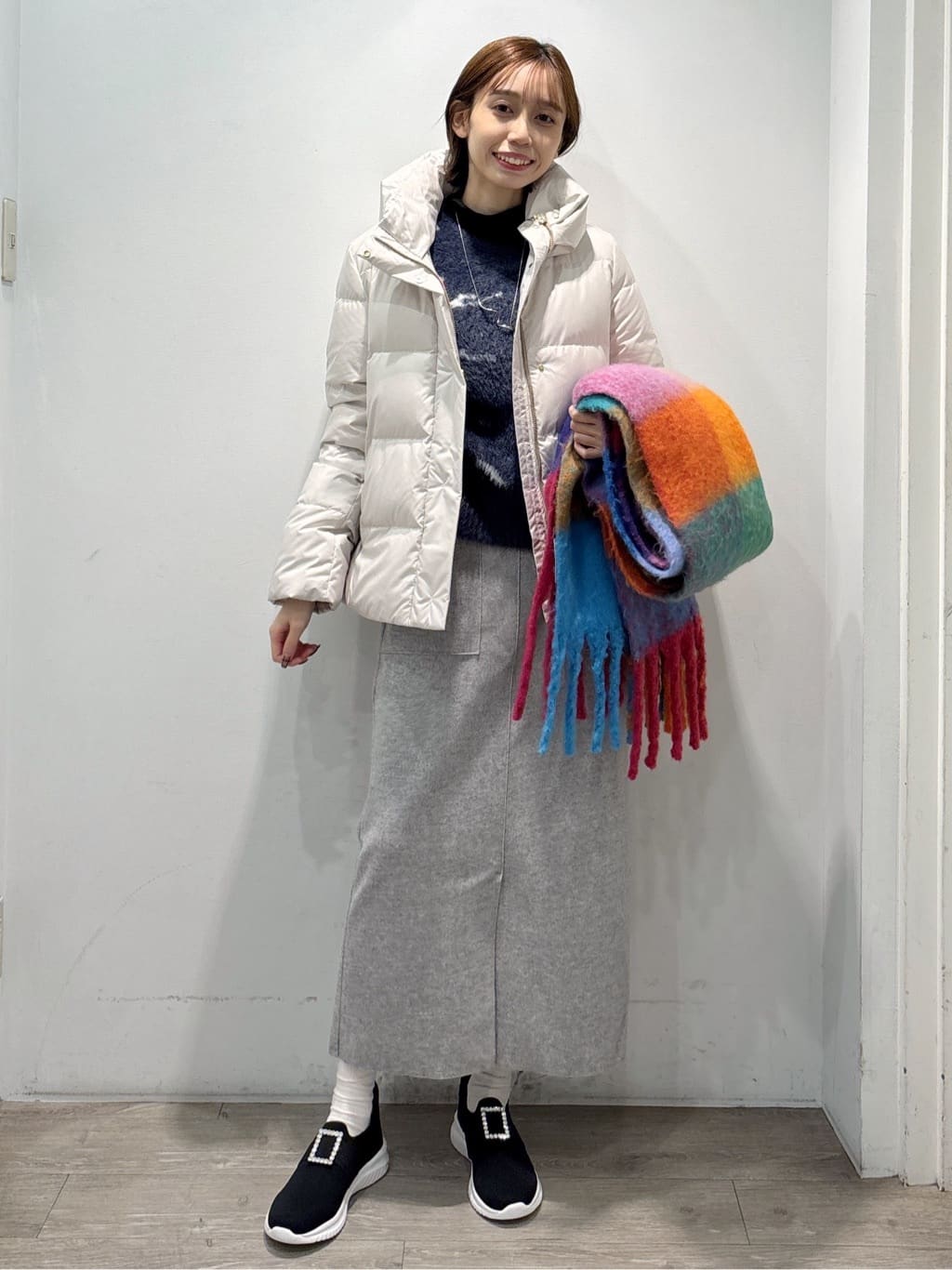 ぶまりんさんの「OPAQUE.CLIP｜アート柄シャギーニット【洗濯機OK】」を使ったコーディネート
