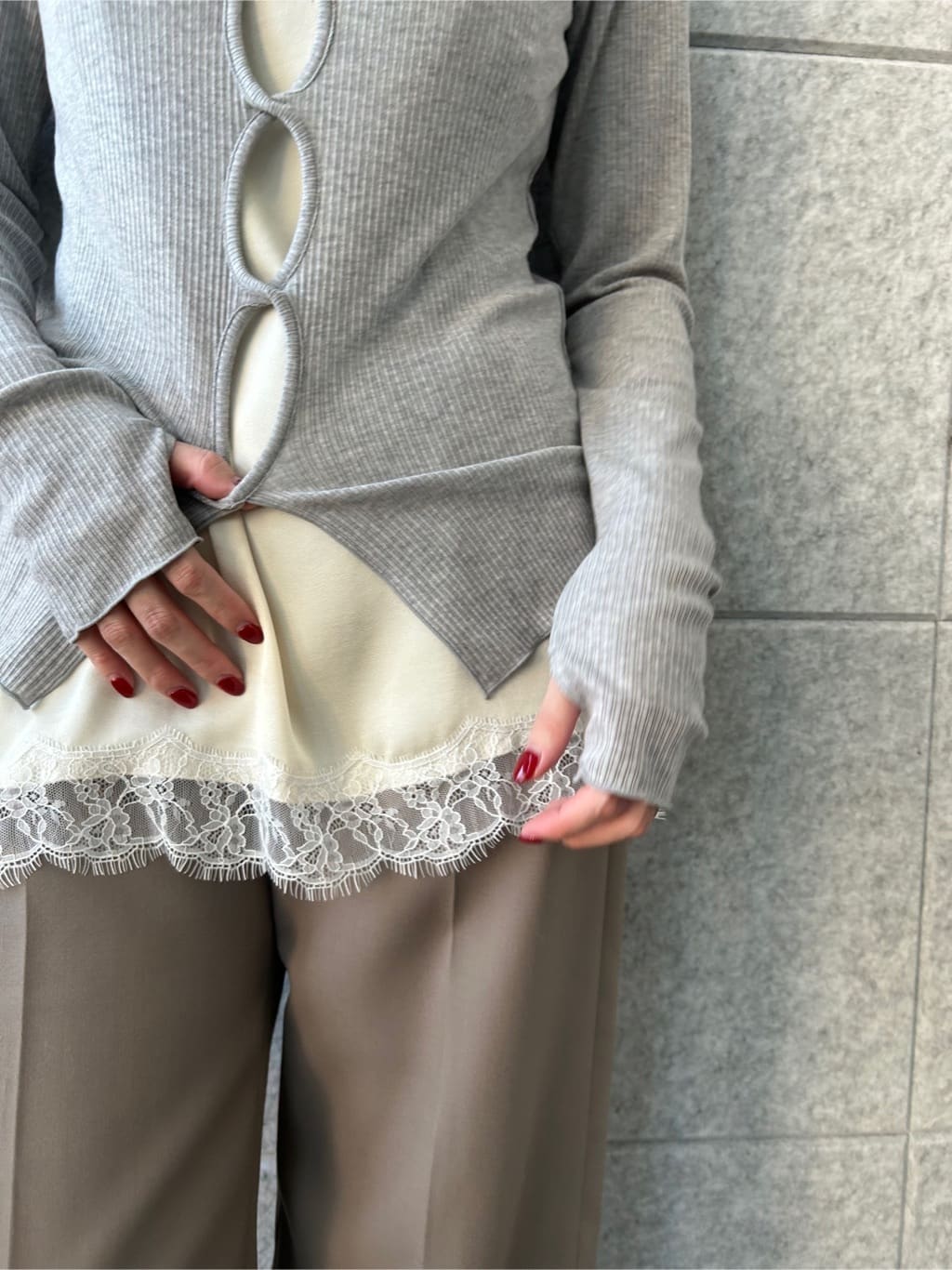 honoka Aさんの「CODE A｜twist sheer rib LS」を使ったコーディネート