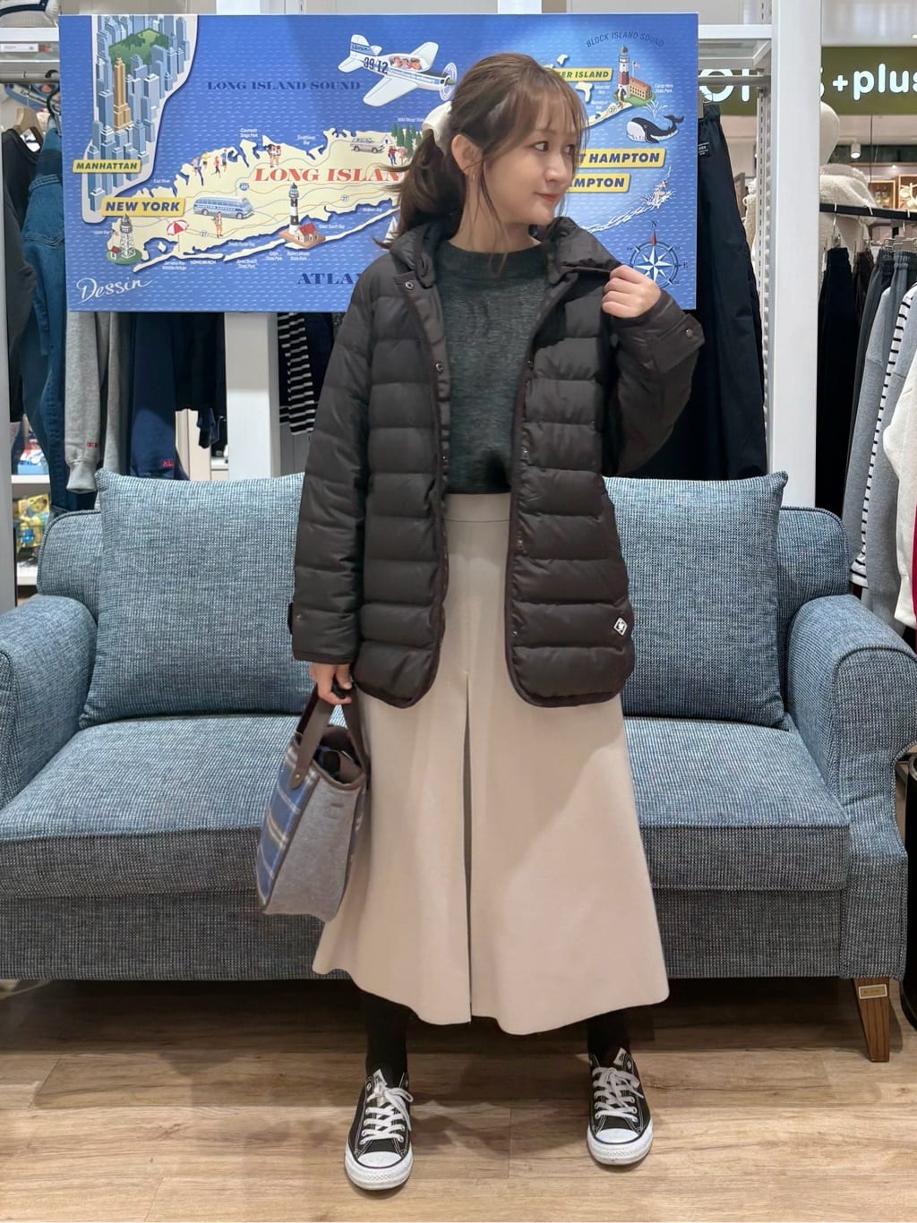 yuinaさんの「Dessin｜【洗える】クルーネックワイドニット」を使ったコーディネート