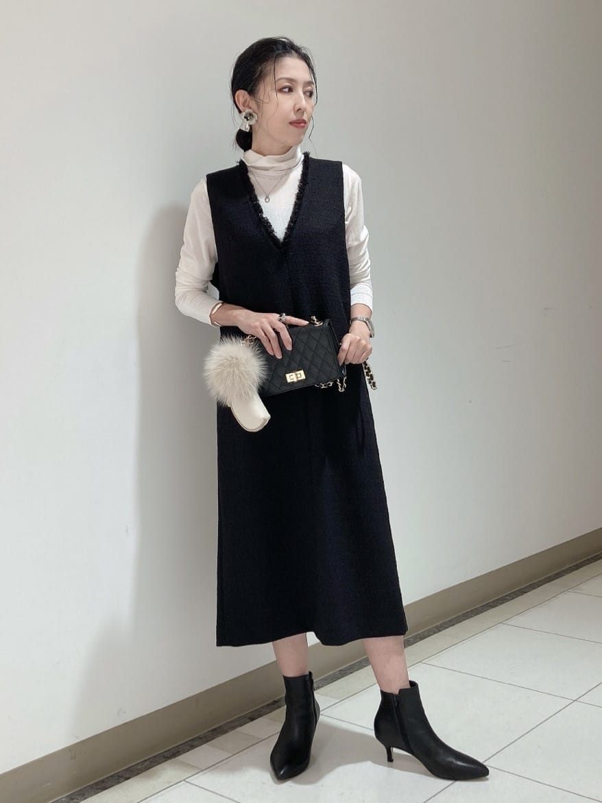 環さんの「UNTITLED｜【洗える/細見え】ツイード ジャンパースカート」を使ったコーディネート