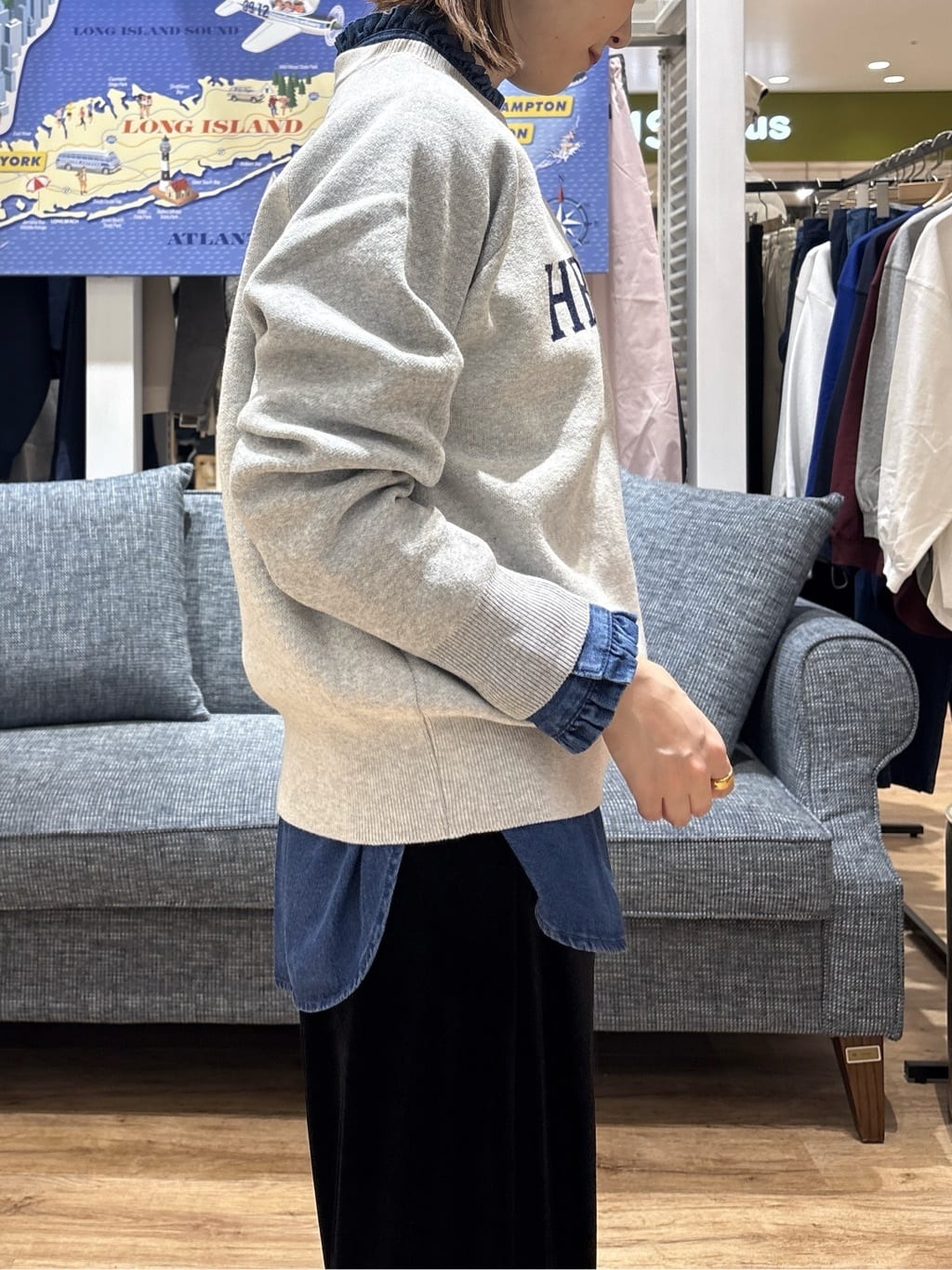 risaさんの「Dessin｜【ウエストゴム/洗える】ベロアイージーパンツ」を使ったコーディネート