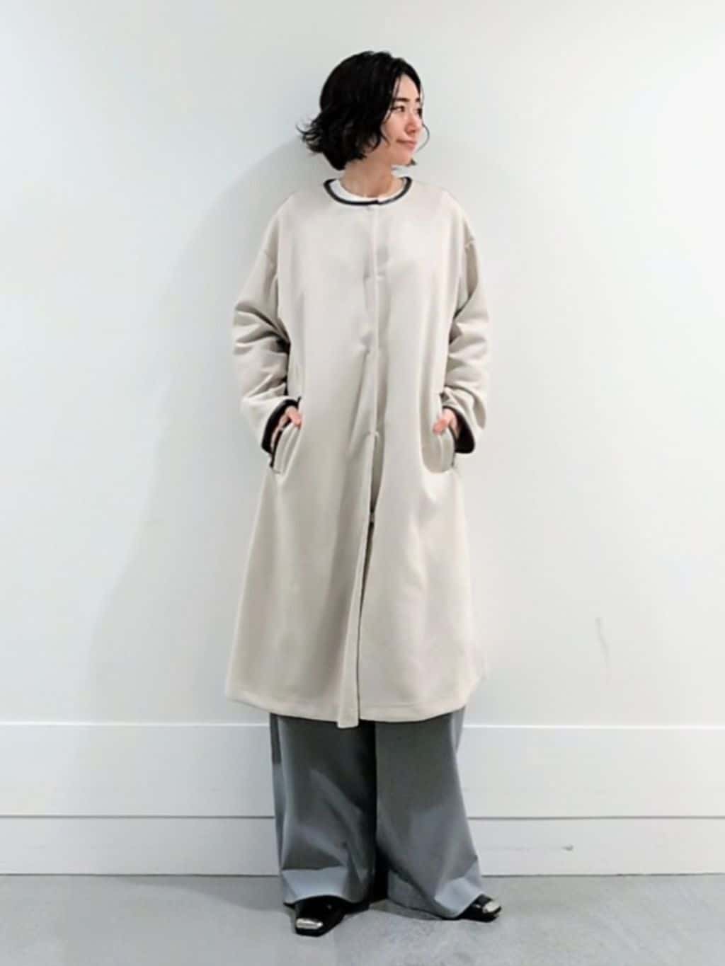ミズタさんの「UNTITLED｜【丸首/Tシャツ風/短丈】シャギースリーブ ポンチカットソー」を使ったコーディネート