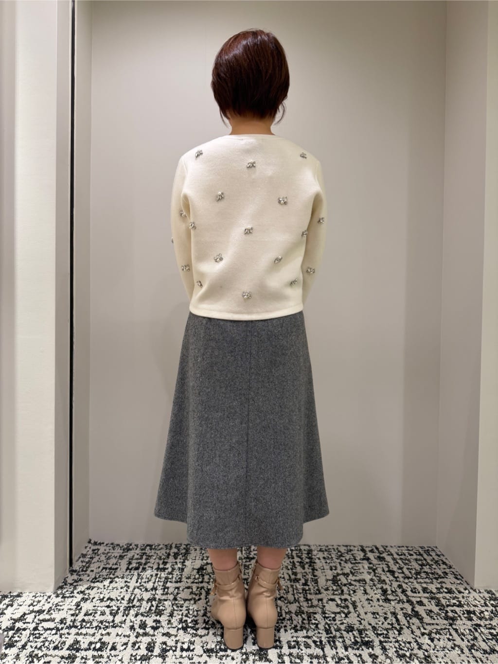 miyukiさんの「UNTITLED｜【日本製】ラメ混ツイードフレアスカート」を使ったコーディネート
