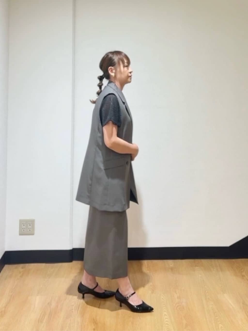 ʏᴜᴋɪᴋᴏさんの「UNTITLED｜【セットアップ可/洗える】スラブテーラードカラージレ」を使ったコーディネート