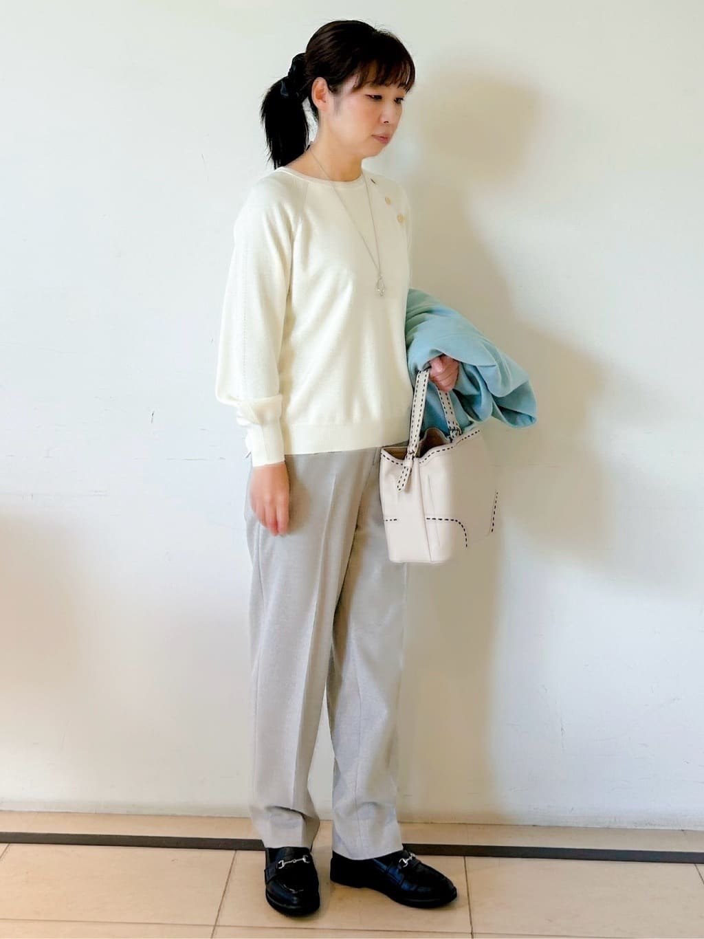 ひーさんの「Reflect｜【SS-4Lサイズ／衿が顔に当たらない◎】スタンドネックミドルコート」を使ったコーディネート
