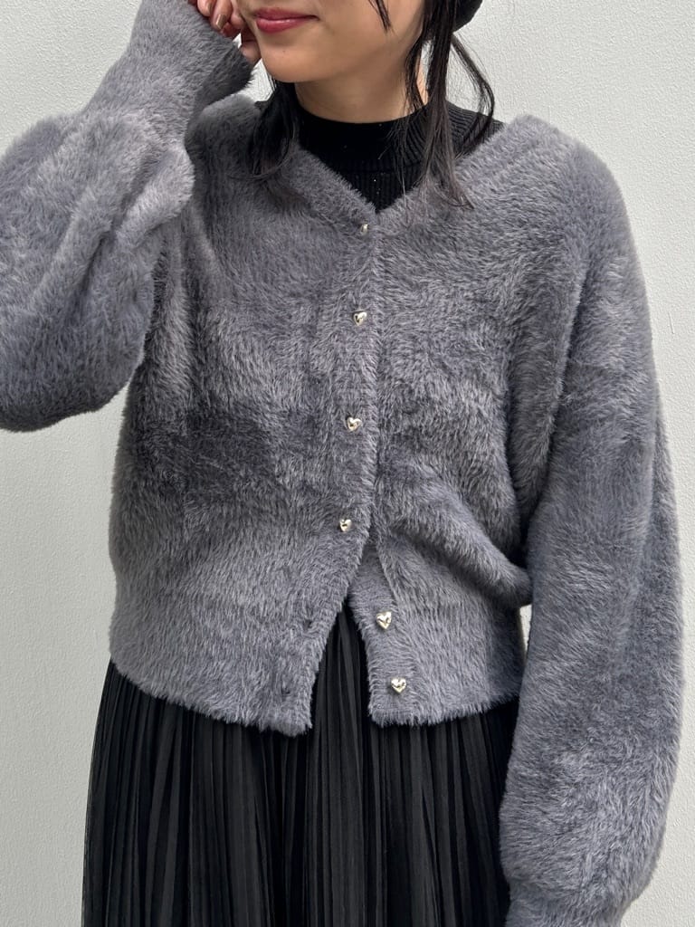 shinoさんの「Couture brooch｜【S-LL/キラキラリブニット】チュールドッキング ワンピース」を使ったコーディネート