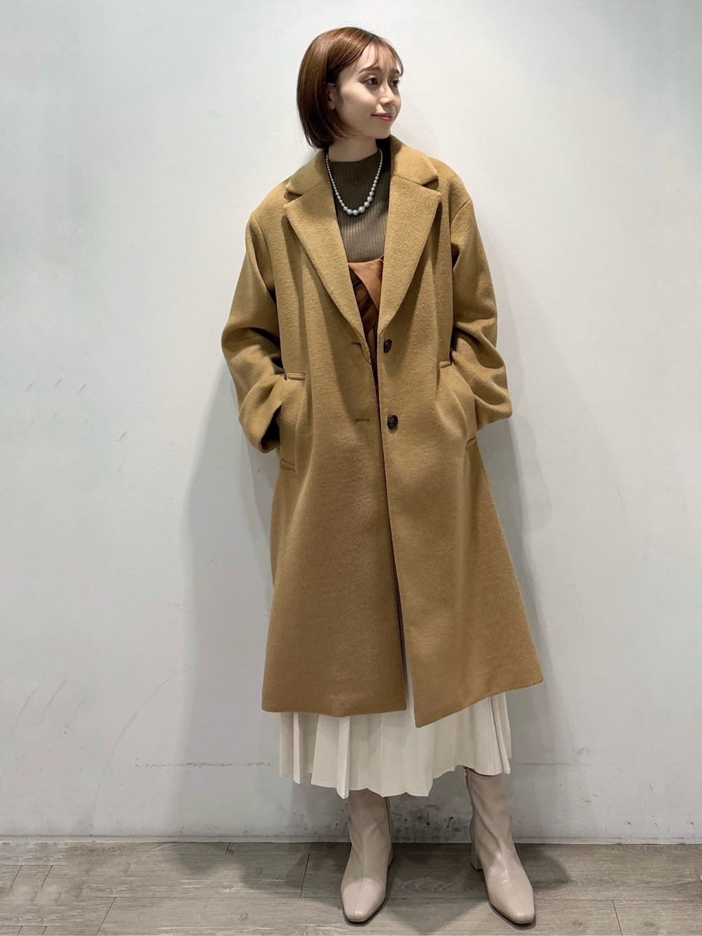 ぶまりんさんの「OPAQUE.CLIP｜カシミヤブレンドウールミドルピーコート」を使ったコーディネート