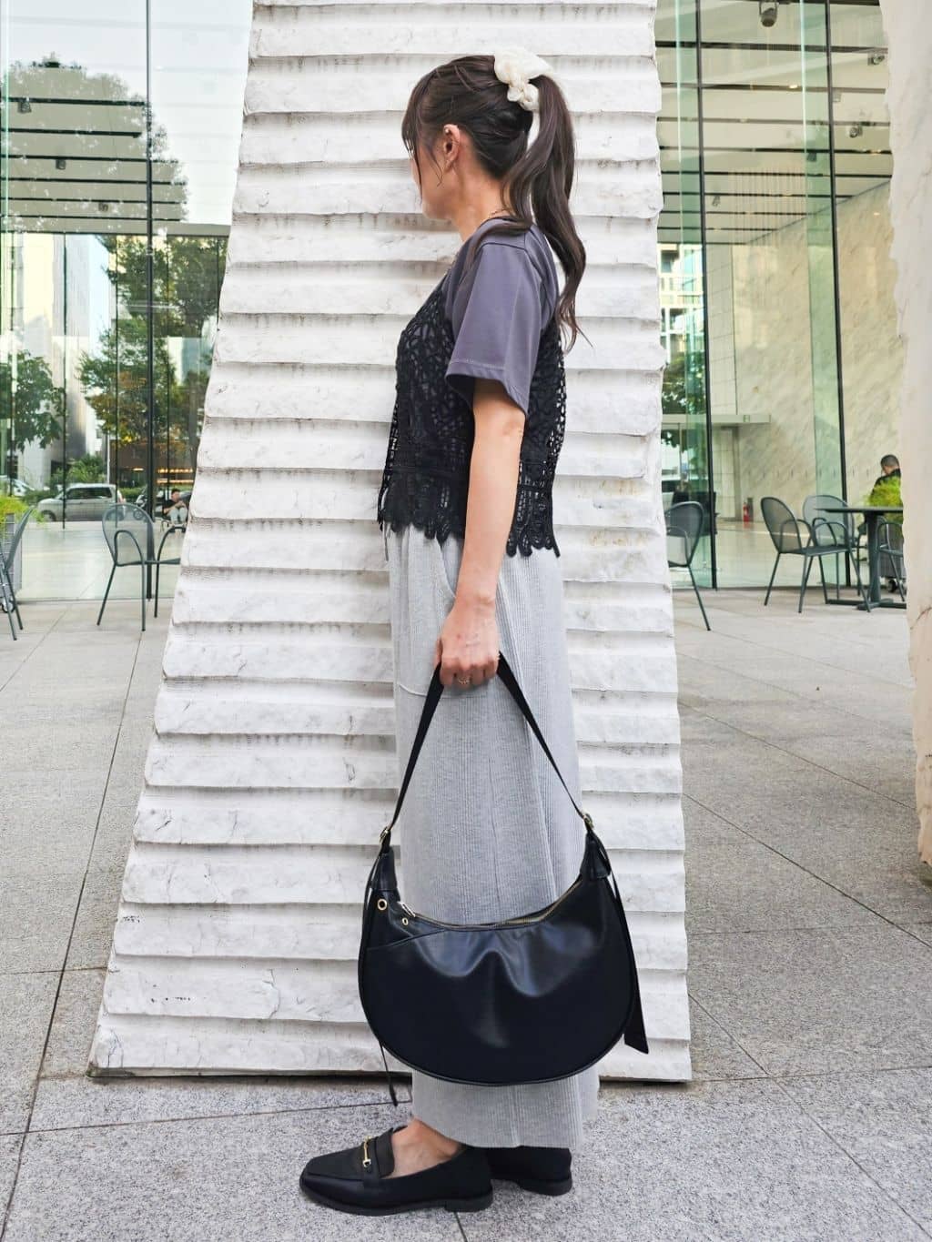 ゆゆさんの「SHOO･LA･RUE｜【2点セット/ひんやり】レースビスチェ＋Tシャツ」を使ったコーディネート