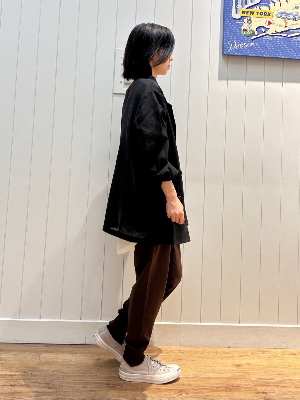 OKADAさんの「Dessin｜【洗える】箔プリントロングTシャツ」を使ったコーディネート