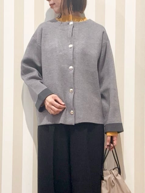まつこさんの「SHOO･LA･RUE｜【絶妙なゆるピタ/洗濯機可】ちくちくしにくい リブハイネックやわらかニット」を使ったコーディネート