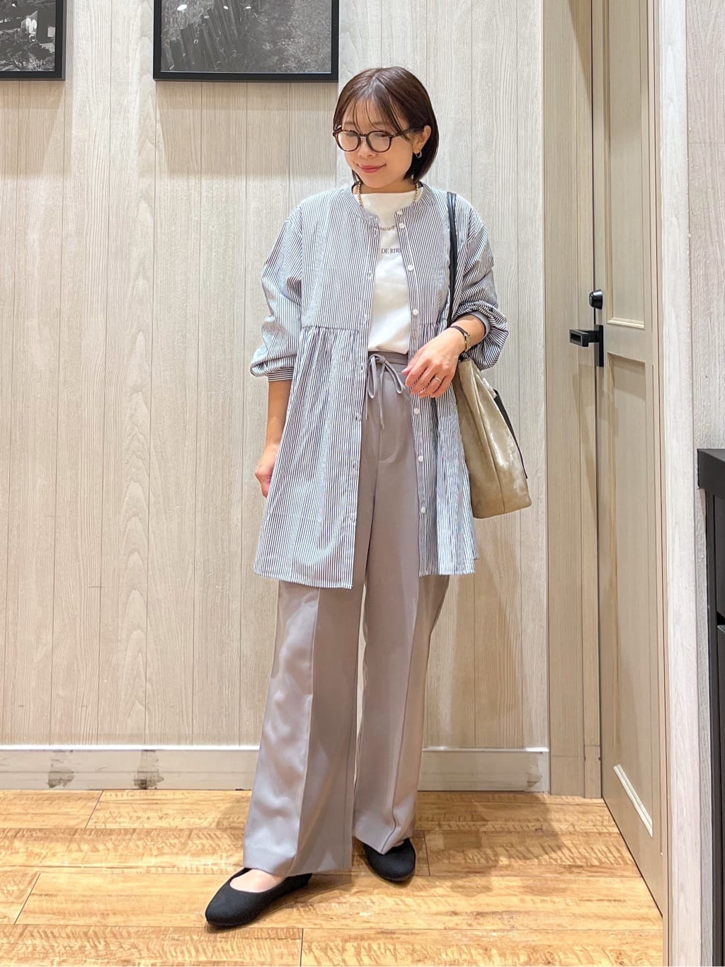 shirayuuuさんの「SHOO･LA･RUE｜【S-LL】美しく見せる ボートネックロンT」を使ったコーディネート